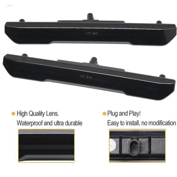 4PCS Amber Smoked Lens LED Side Marker Lights Replacement for Sierra 2020-2024 - Picture 2 of 13